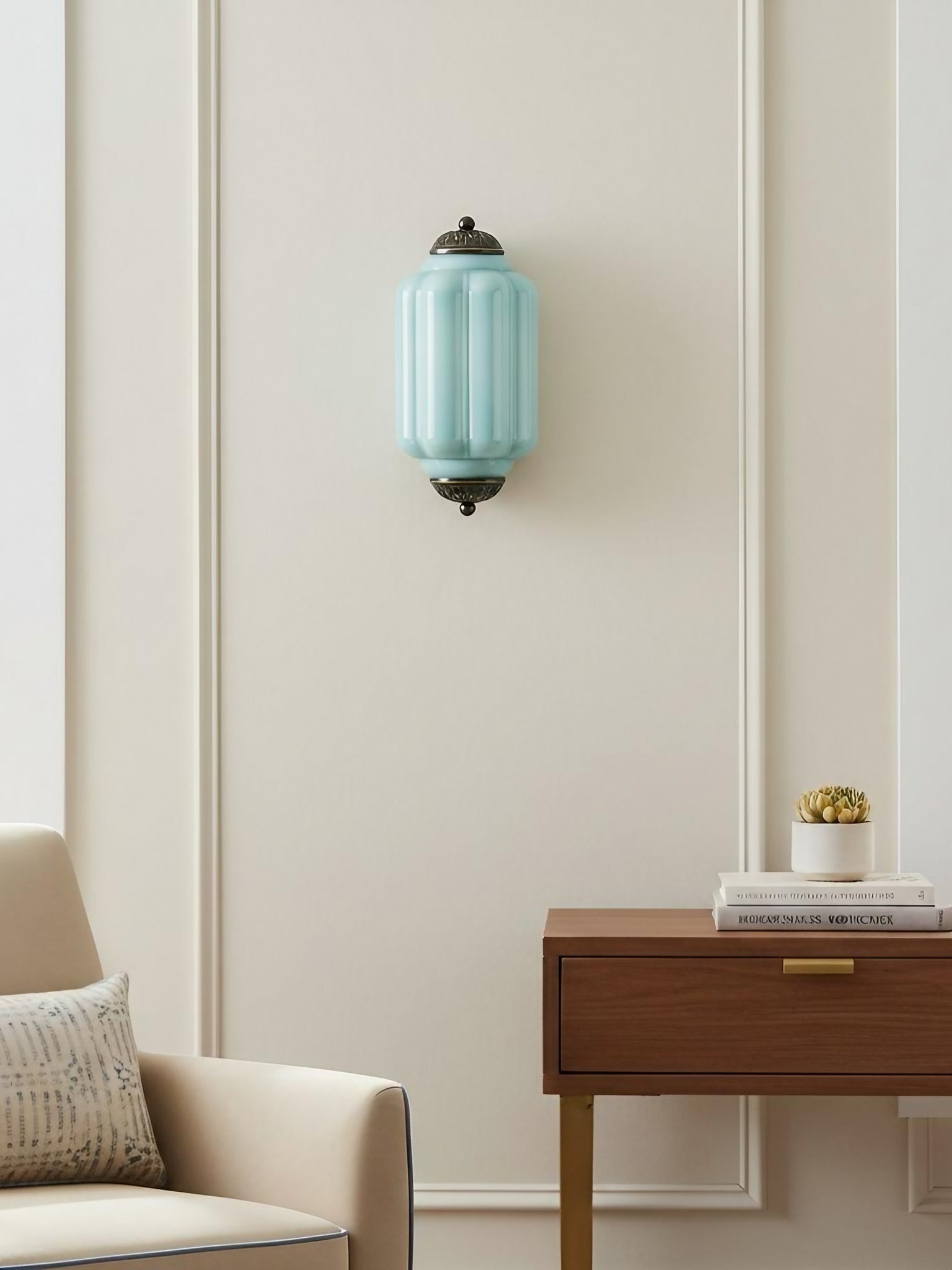 Milk Glass Wall Lamp for Bedroom Hall Scandinavian Style - Lamylie
