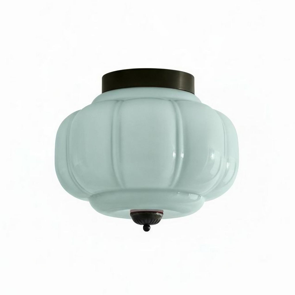 Retro Ceiling Lamp with Milk Glass Shade | Refined Semi-Flush Mount Lighting for Modern Interiors - Lamylie