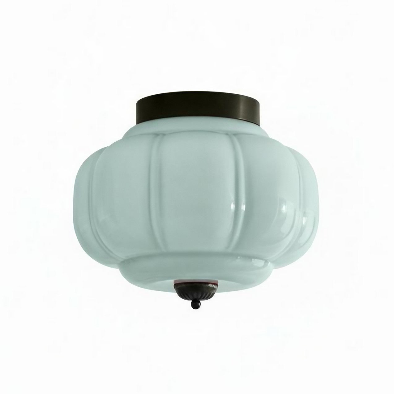 Retro Ceiling Lamp with Milk Glass Shade | Refined Semi-Flush Mount Lighting for Modern Interiors - Lamylie