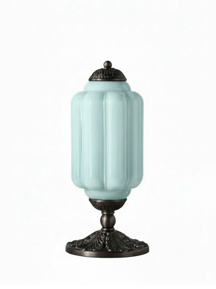 Vintage Glass Table Lamp with Brass or Black Finish - Lamylie