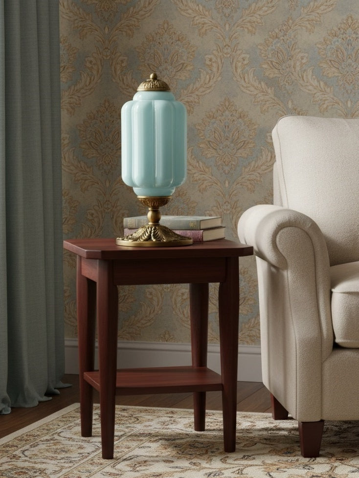 Vintage Glass Table Lamp with Brass or Black Finish - Lamylie