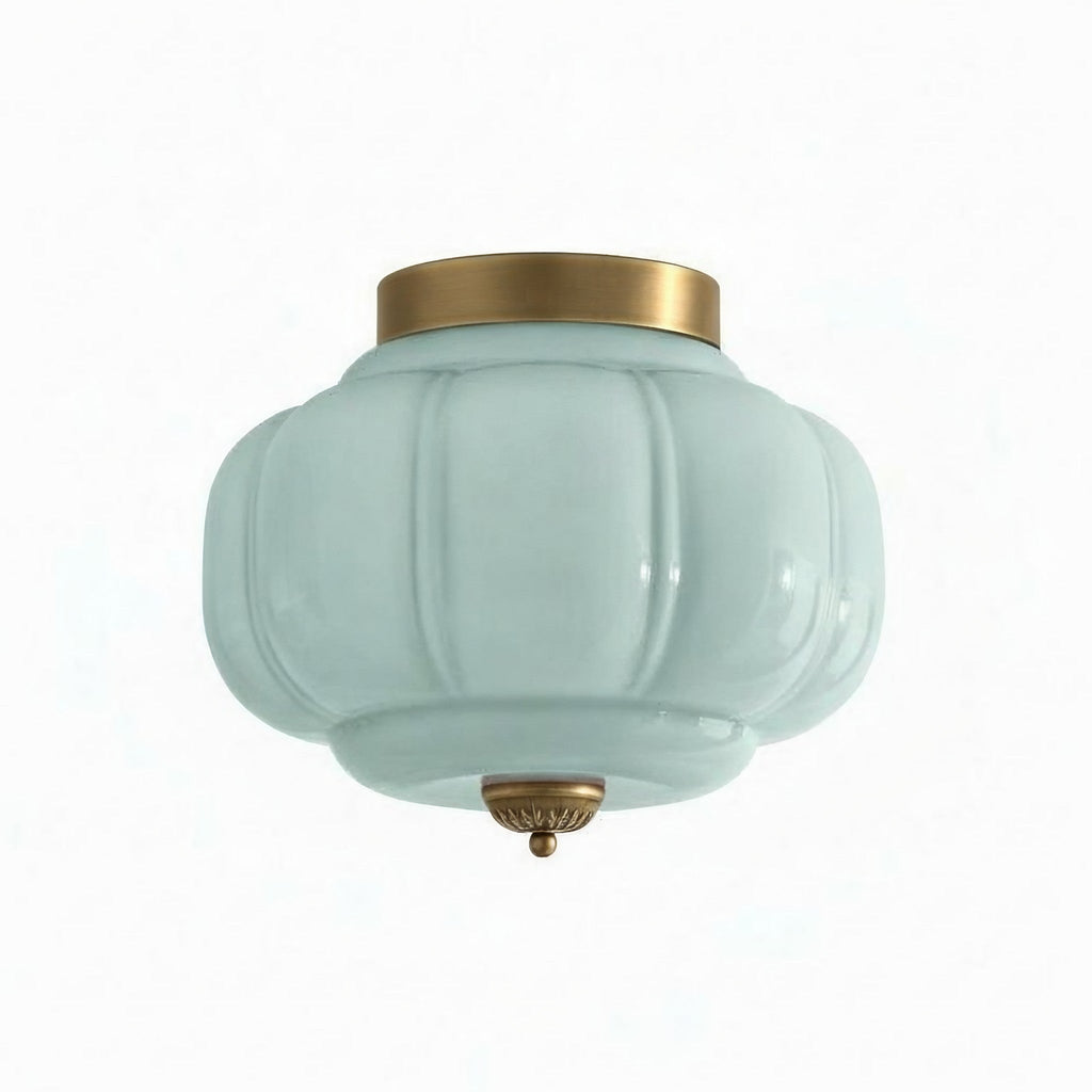 Retro Ceiling Lamp with Milk Glass Shade | Refined Semi-Flush Mount Lighting for Modern Interiors - Lamylie