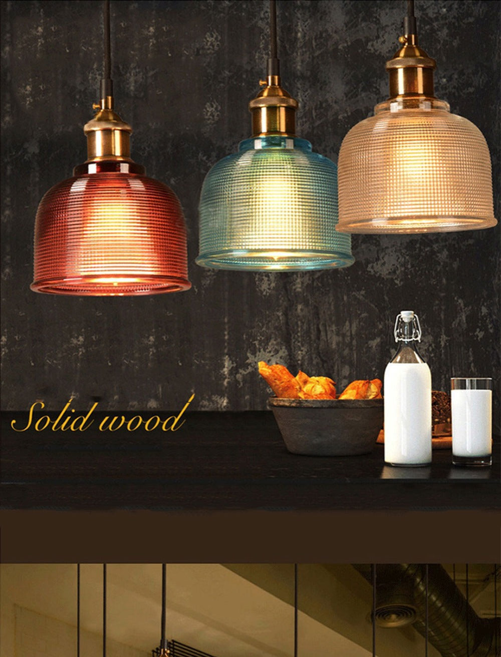 Vintage Glas Hängeleuchte - Lamylie