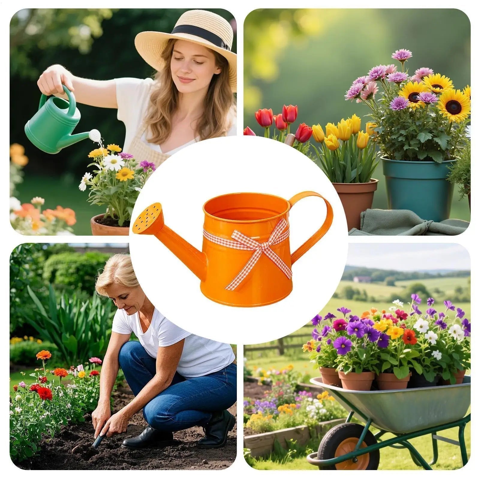 Arrosoir métallique décoratif | Élément accroche-regard élégant | Pommeau à pluie fine | Floravia - Lamylie
