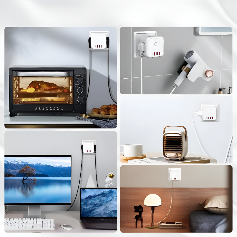 Bloc multiprise | Multiprise | Protection contre les surcharges avec interrupteur marche-arrêt | PowerCube - Lamylie