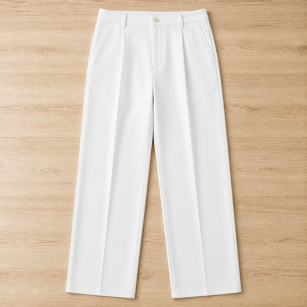 Marcello – Pantalon habillé plissé taille haute à jambe droite décontractée - Lamylie