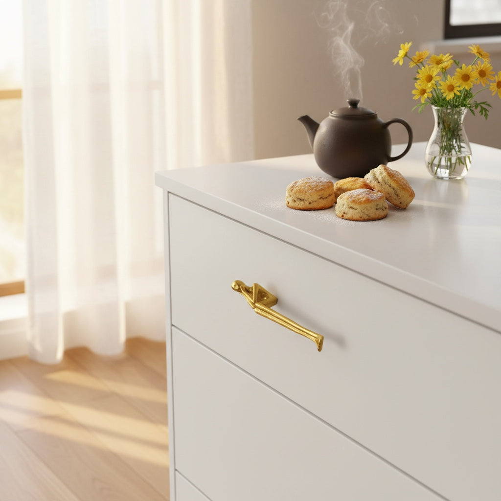 Minimalist Cabinet Handle - Brass Silver Pink - Scandinavian Design Furniture - Lamylie