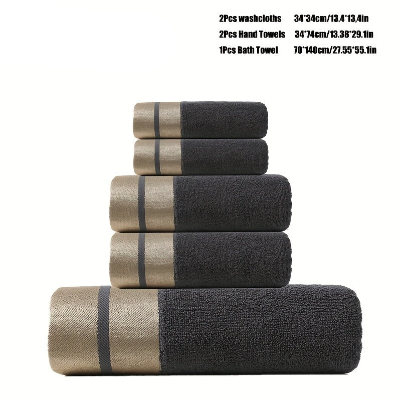 Set di asciugamani Goldenweave in peluche, 5 pezzi, 100% cotone