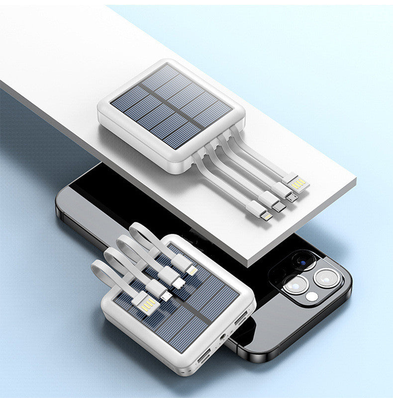 Baterie externă solară portabilă cu lanternă LED și mai multe porturi de încărcare | Ideală pentru activități în aer liber, camping și situații de urgență - Lamylie