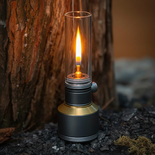 Vintage Butane Camping Lamp with Adjustable Flame | Compact Outdoor Light for Hikers and Adventurers - Lamylie