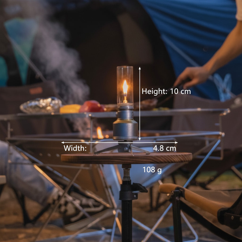 Vintage Butane Camping Lamp with Adjustable Flame | Compact Outdoor Light for Hikers and Adventurers - Lamylie