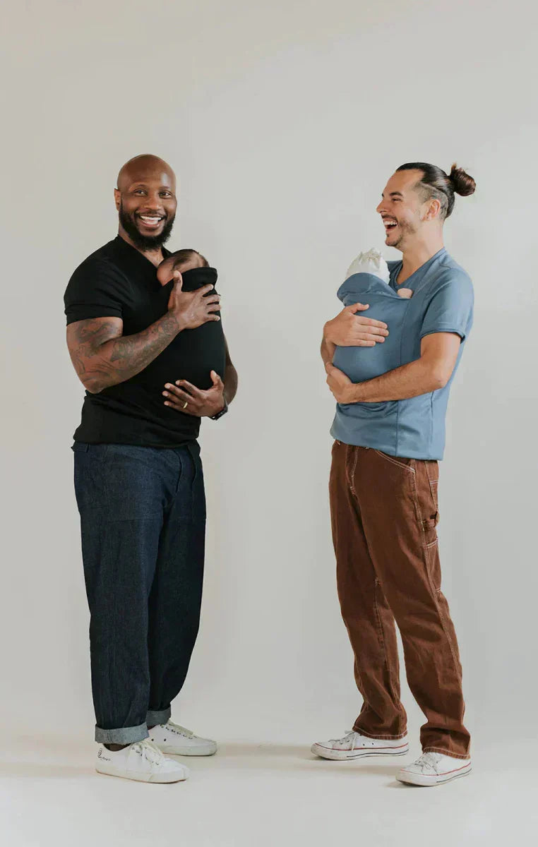 Camisola porta-bebé com marsúpio integrado | Transporte do bebé sem usar as mãos e em contacto com a pele | Camisola de amamentação confortável em algodão para pais - Lamylie
