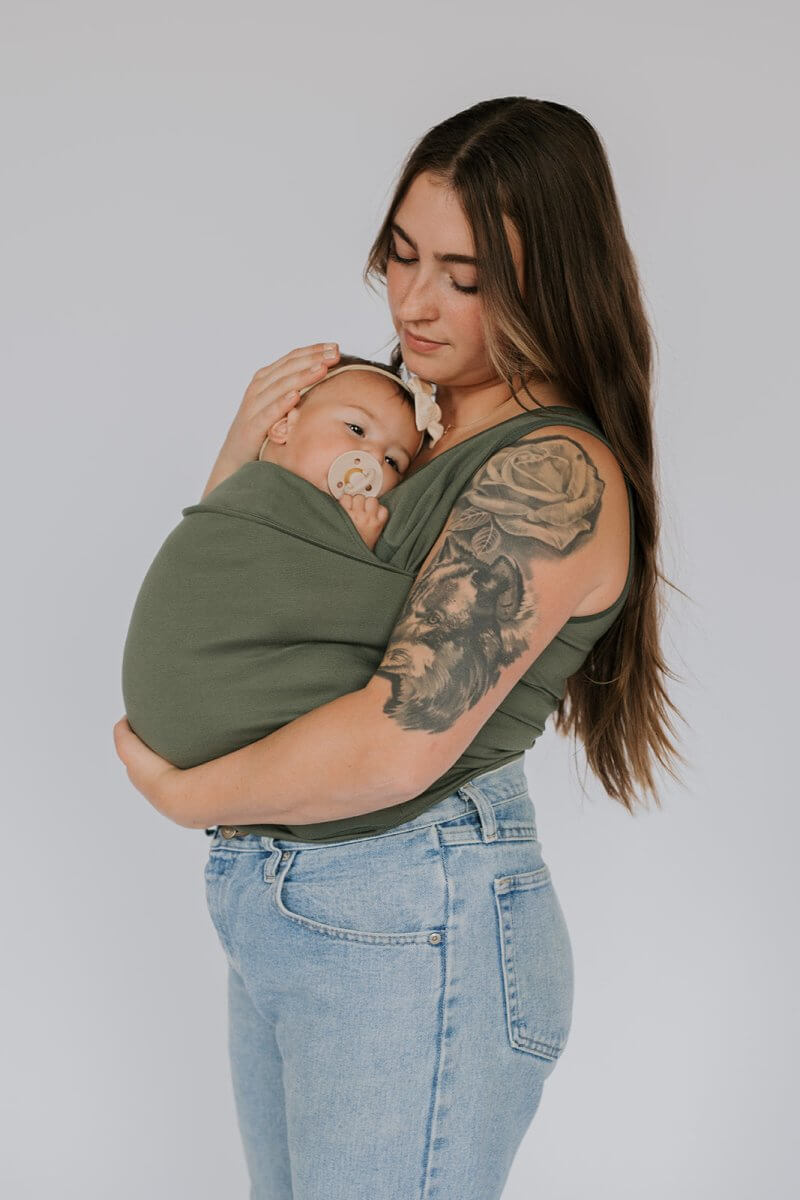 Camisola porta-bebé com marsúpio integrado | Transporte do bebé sem usar as mãos e em contacto com a pele | Camisola de amamentação confortável em algodão para pais - Lamylie