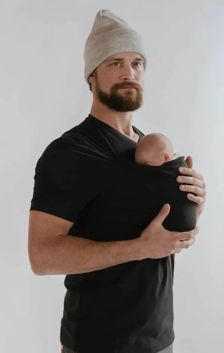 Camisola porta-bebé com marsúpio integrado | Transporte do bebé sem usar as mãos e em contacto com a pele | Camisola de amamentação confortável em algodão para pais - Lamylie