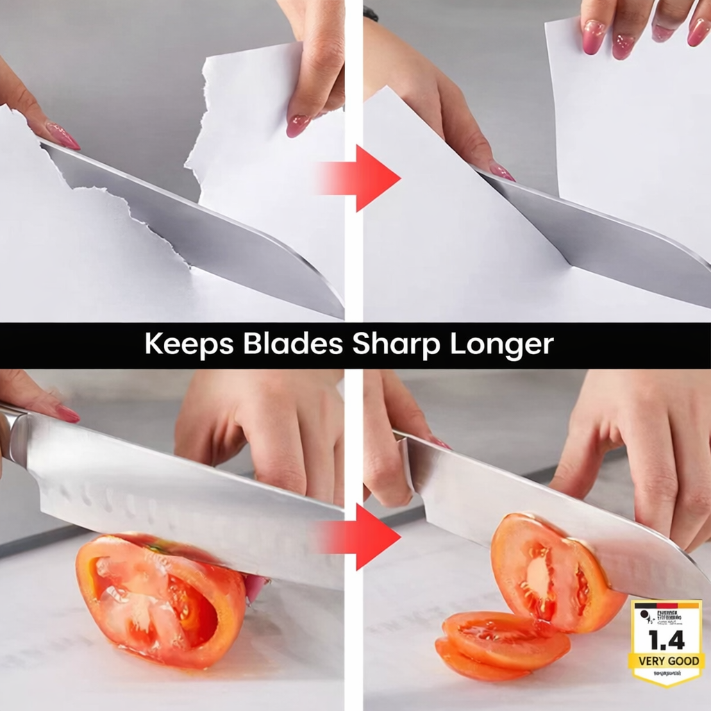 Knife Sharpener | Dual-Stage Honing | Secure Guide Slots | Enhanced Cutting Performance - Lamylie