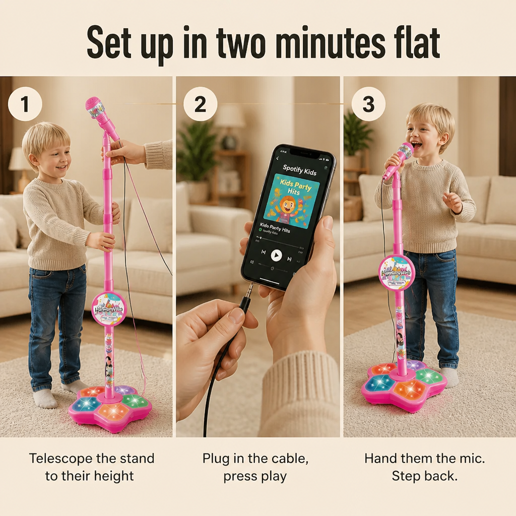 HarmonyVibe — Trade the Hairbrush Mic for a Real Performer's Stand | Pink, Blue, Black - Lamylie