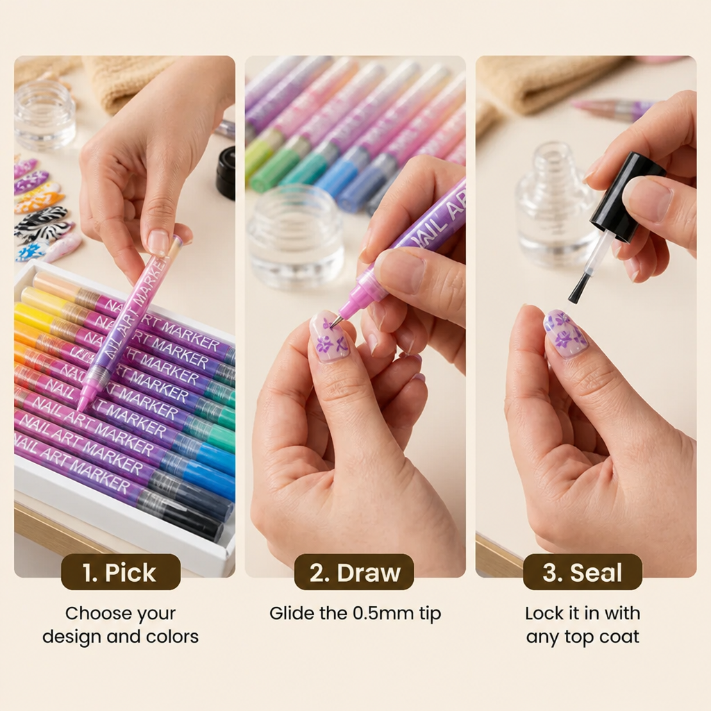 LumeFina Nail Art Markers — ارسمي تصاميم أظافر دقيقة مع ابنتك وتجنّبي زيارة الصالون - Lamylie