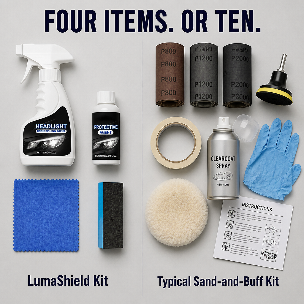 LumaShield — Spray para aclarar faros opacos en minutos sin lijar ni acudir al taller - Lamylie