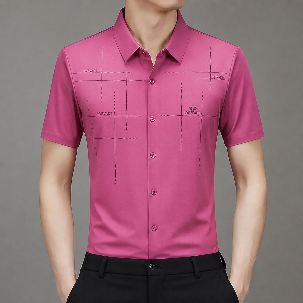 Maxon – Wrinkle-Free Stretch Short-Sleeve Button-Down Shirt - Lamylie