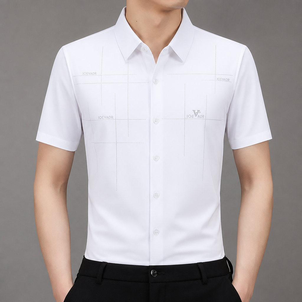 Maxon – Wrinkle-Free Stretch Short-Sleeve Button-Down Shirt - Lamylie