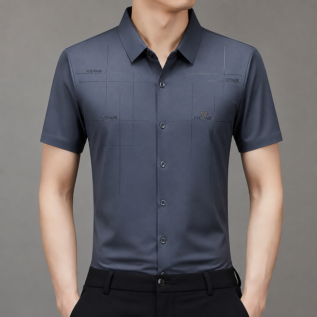 Maxon – Wrinkle-Free Stretch Short-Sleeve Button-Down Shirt - Lamylie