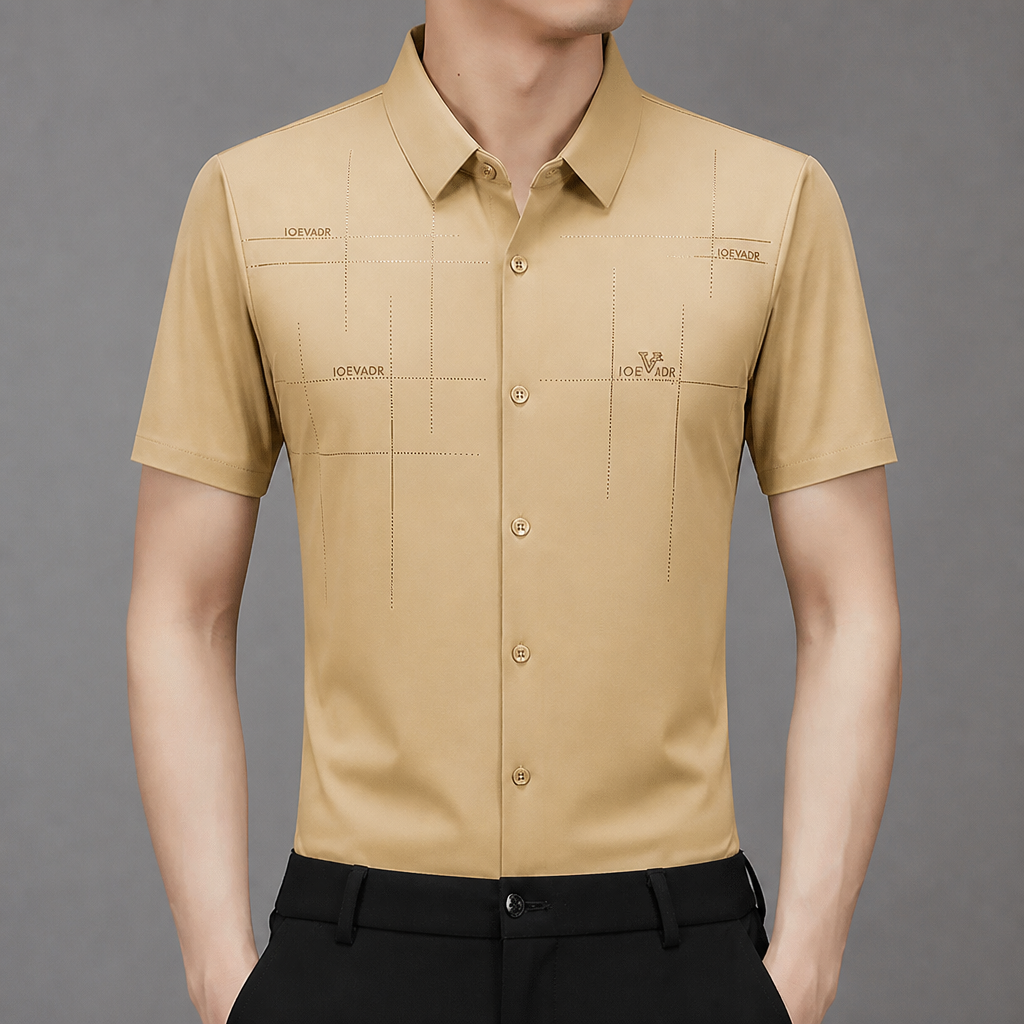 Maxon – Wrinkle-Free Stretch Short-Sleeve Button-Down Shirt - Lamylie