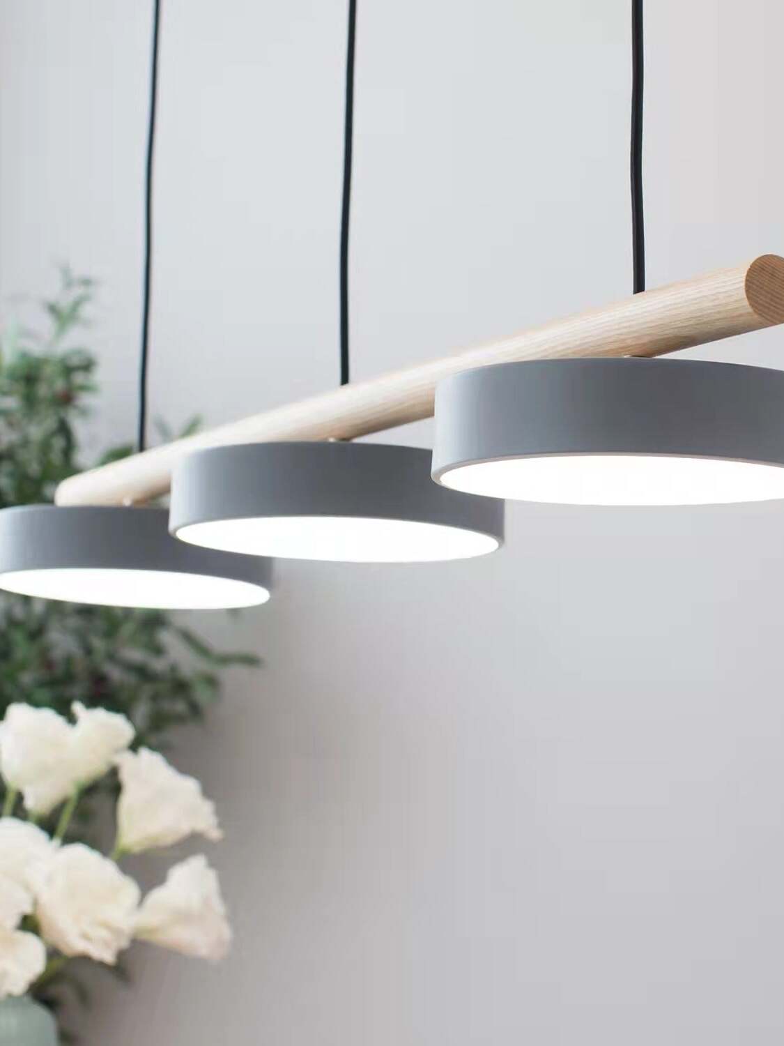 Wooden Pendant Lamp Bird Shape Three Shades Scandinavian Kitchen Island - Lamylie