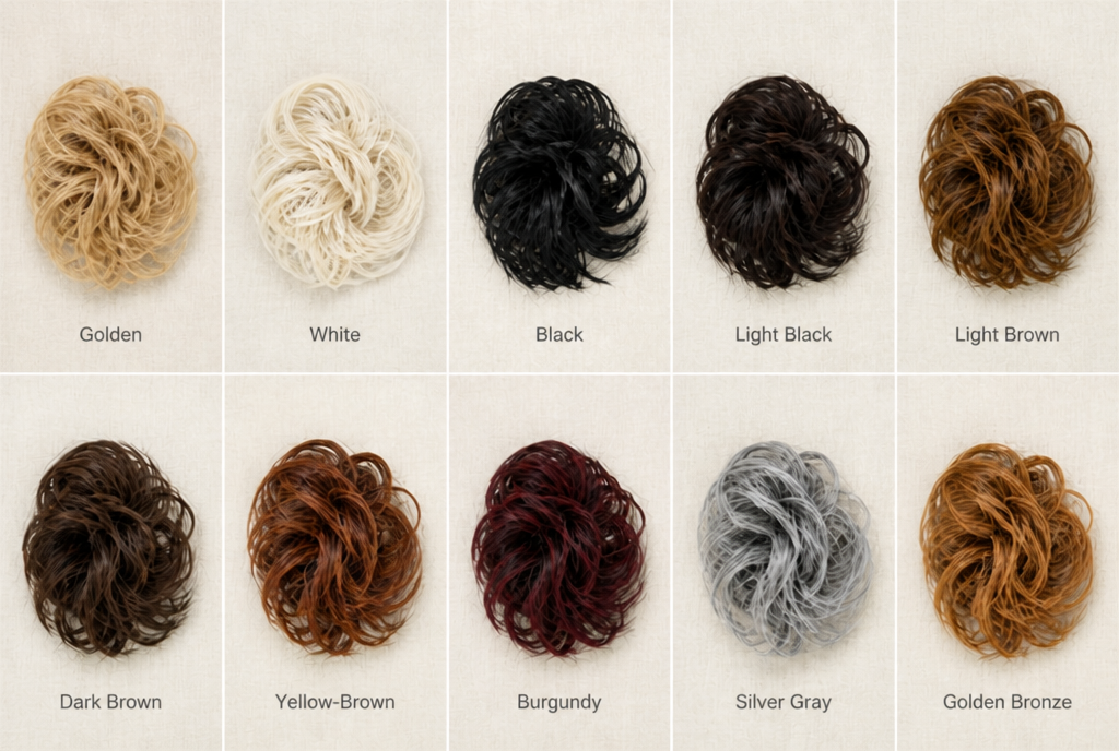 LuxeTwist – Chouchou pour chignon décoiffé volumineux avec mèches synthétiques résistantes à la chaleur - Lamylie