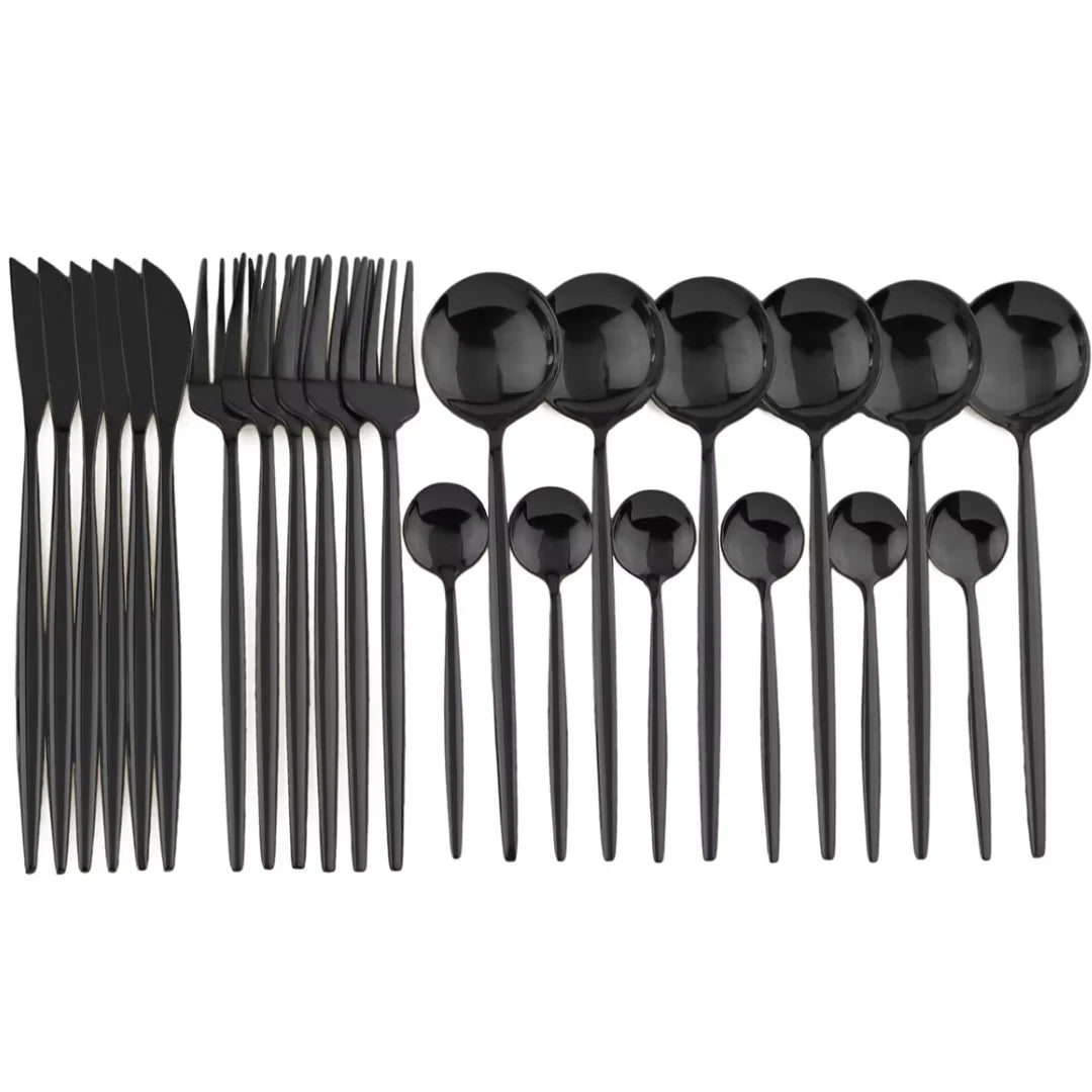 Matte Black Tableware Set - Elegant Organization for Every Dinner - Lamylie