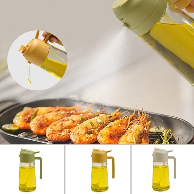 Dispensador y pulverizador de aceite de vidrio de doble función para la cocina - Lamylie