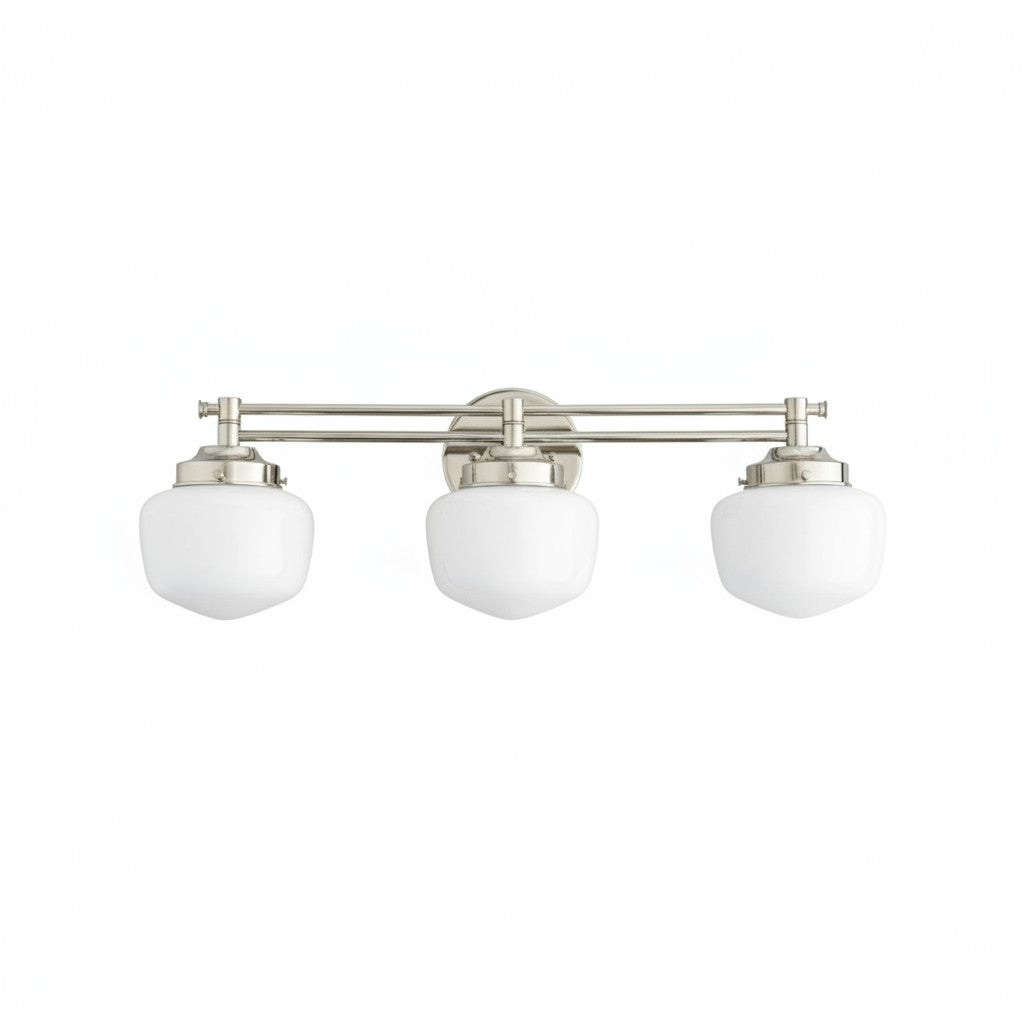 Globe Wall Lamp Classic Bathroom Schoolhouse Lighting Matte Opal Glass for Mirror and Sink - Lamylie
