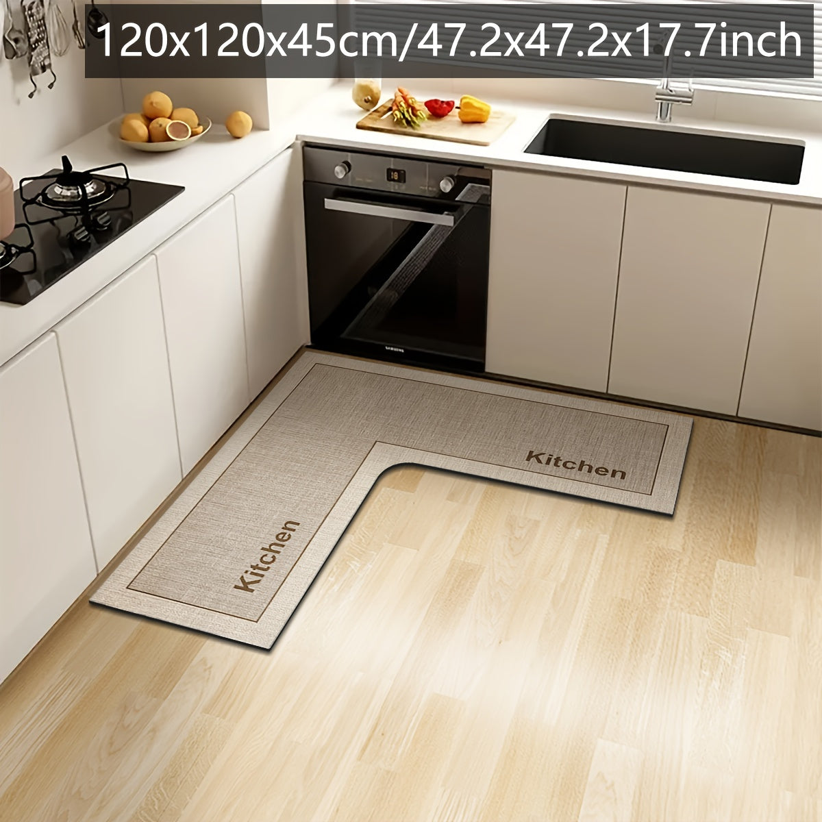 Tapis de cuisine antidérapant en L – Très absorbant - Lamylie