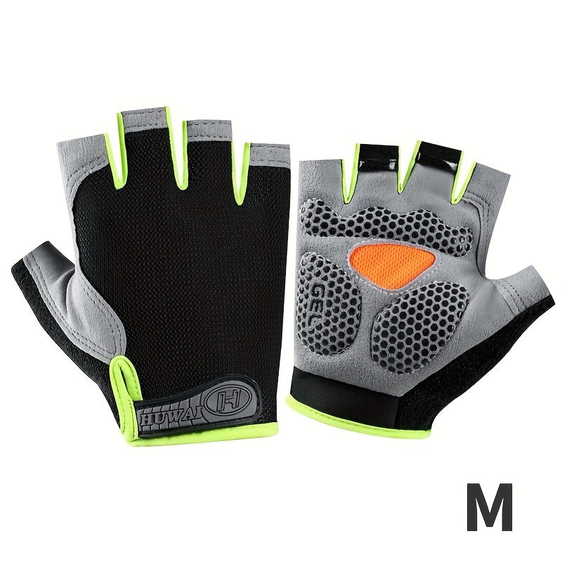 AthletiQ Half-Finger Outdoor Gloves, Universally Sized for Men & Women