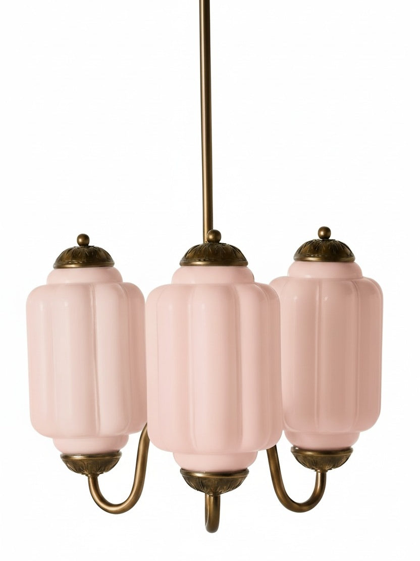 Milk Glass Chandelier Vintage Finish Timeless Elegance Classic Lighting for Dining Room Living Room - Lamylie