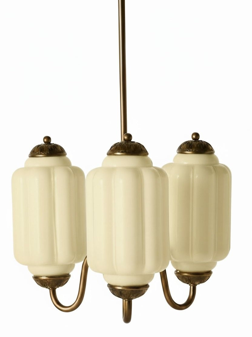 Milk Glass Chandelier Vintage Finish Timeless Elegance Classic Lighting for Dining Room Living Room - Lamylie