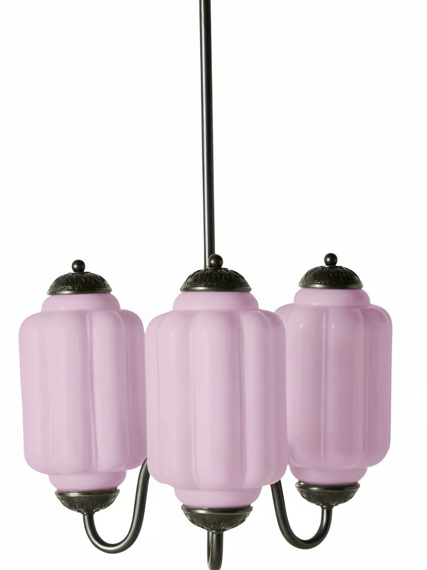 Milk Glass Chandelier Vintage Finish Timeless Elegance Classic Lighting for Dining Room Living Room - Lamylie