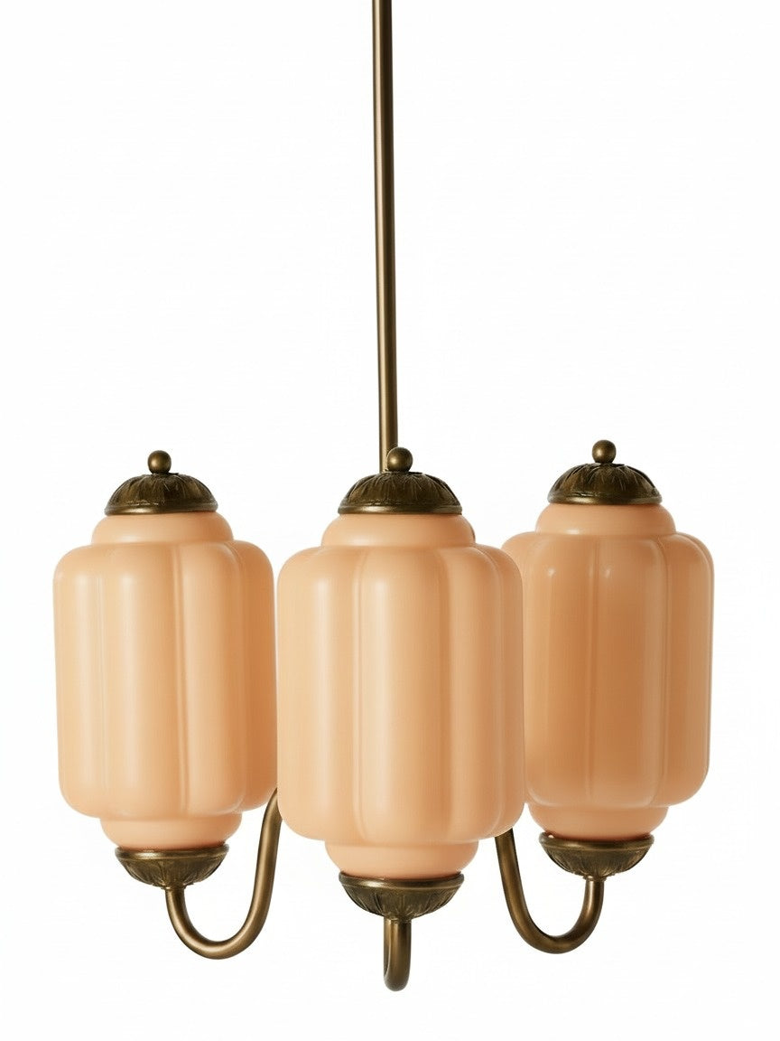 Milk Glass Chandelier Vintage Finish Timeless Elegance Classic Lighting for Dining Room Living Room - Lamylie