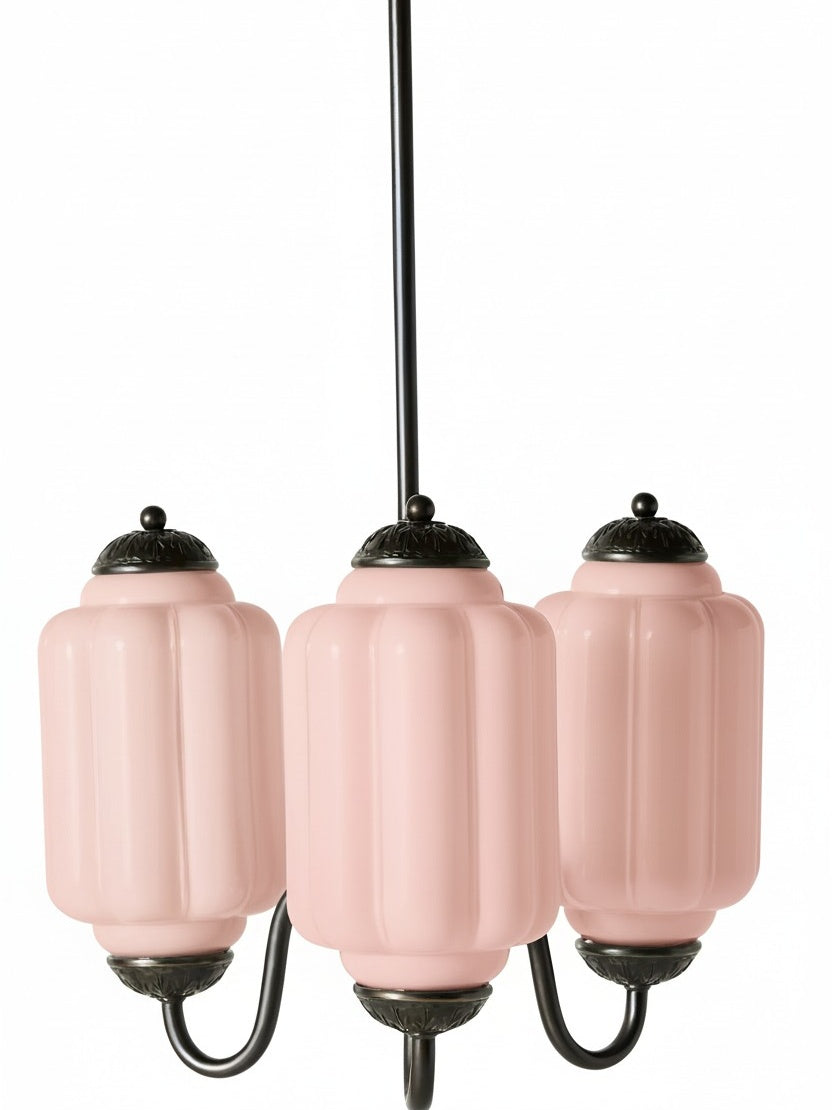 Milk Glass Chandelier Vintage Finish Timeless Elegance Classic Lighting for Dining Room Living Room - Lamylie