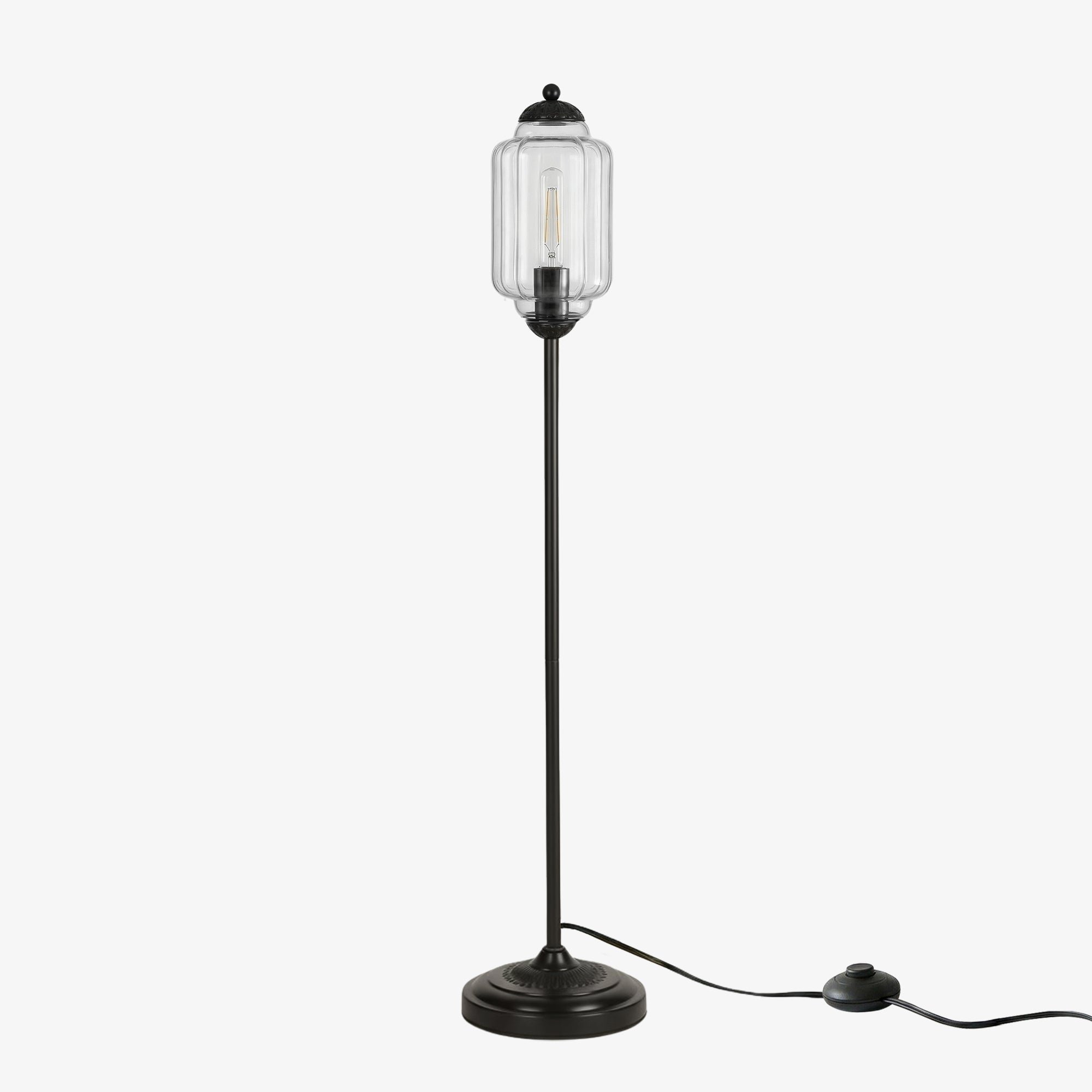Decorative Glass Pumpkin Floor Lamp Retro Organic Style Living Room Standing Lamp - Lamylie