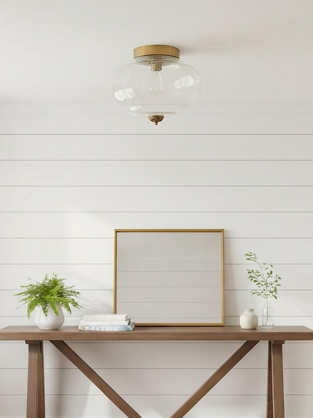 Retro Ceiling Lamp with Milk Glass Shade | Refined Semi-Flush Mount Lighting for Modern Interiors - Lamylie