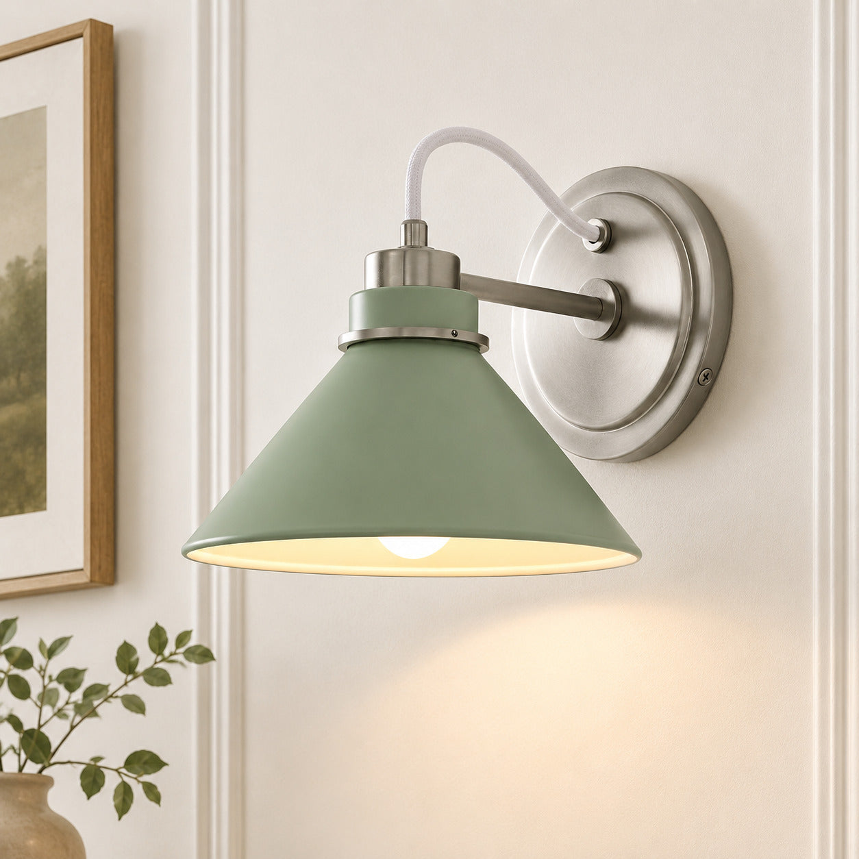 Globe Wall Lamp with Curved Arm | Modern Industrial Lighting for Bathroom, Bedroom, and Hall - Lamylie