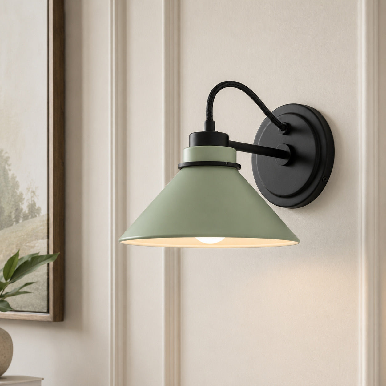 Globe Wall Lamp with Curved Arm | Modern Industrial Lighting for Bathroom, Bedroom, and Hall - Lamylie
