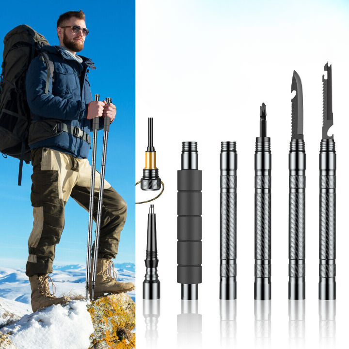 Multifunktionaler Trekkingstock als Outdoor-Überlebenswerkzeug für taktische Anwendungen - Lamylie