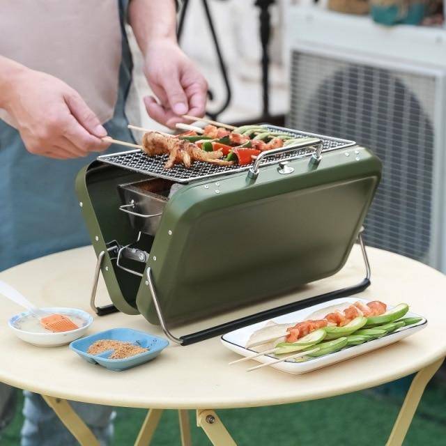 Składany przenośny grill BBQ do gotowania na świeżym powietrzu – kompaktowa konstrukcja - Lamylie