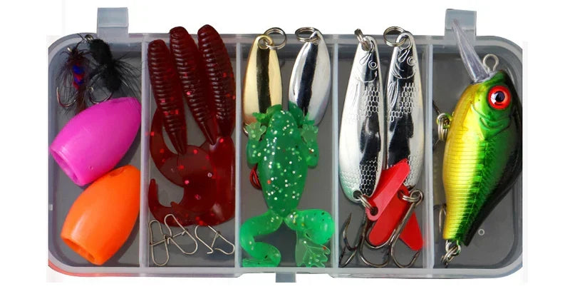 Conjunto abrangente de iscos de pesca para água doce e salgada - Lamylie
