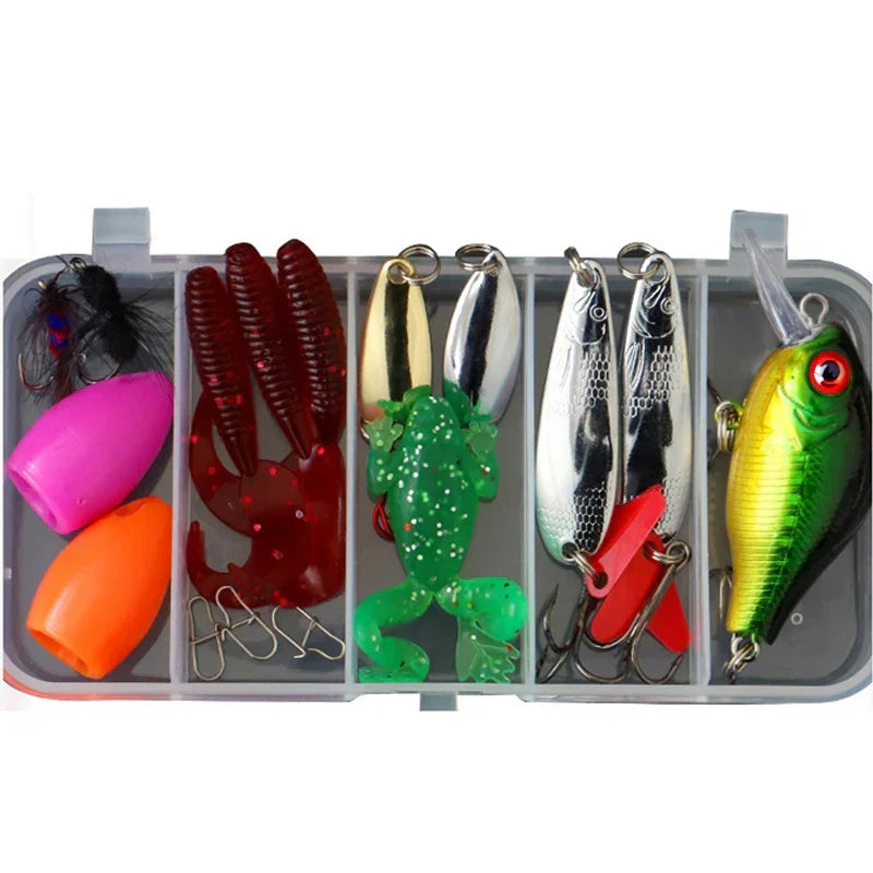 Conjunto abrangente de iscos de pesca para água doce e salgada - Lamylie