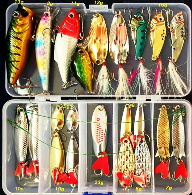 Conjunto abrangente de iscos de pesca para água doce e salgada - Lamylie