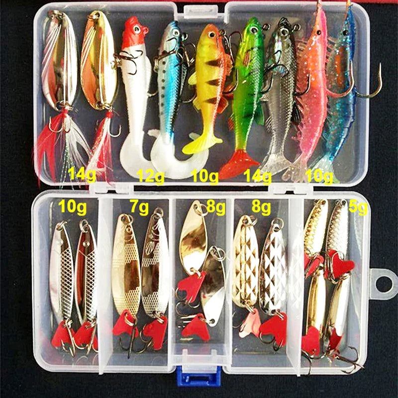 Conjunto abrangente de iscos de pesca para água doce e salgada - Lamylie