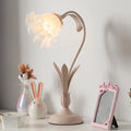 Ländliche Nachtlampe aus satiniertem Glas – Blumenförmige Einzelleuchte für Kinderzimmer (Erhältlich in Rosa oder Grün) - Lamylie