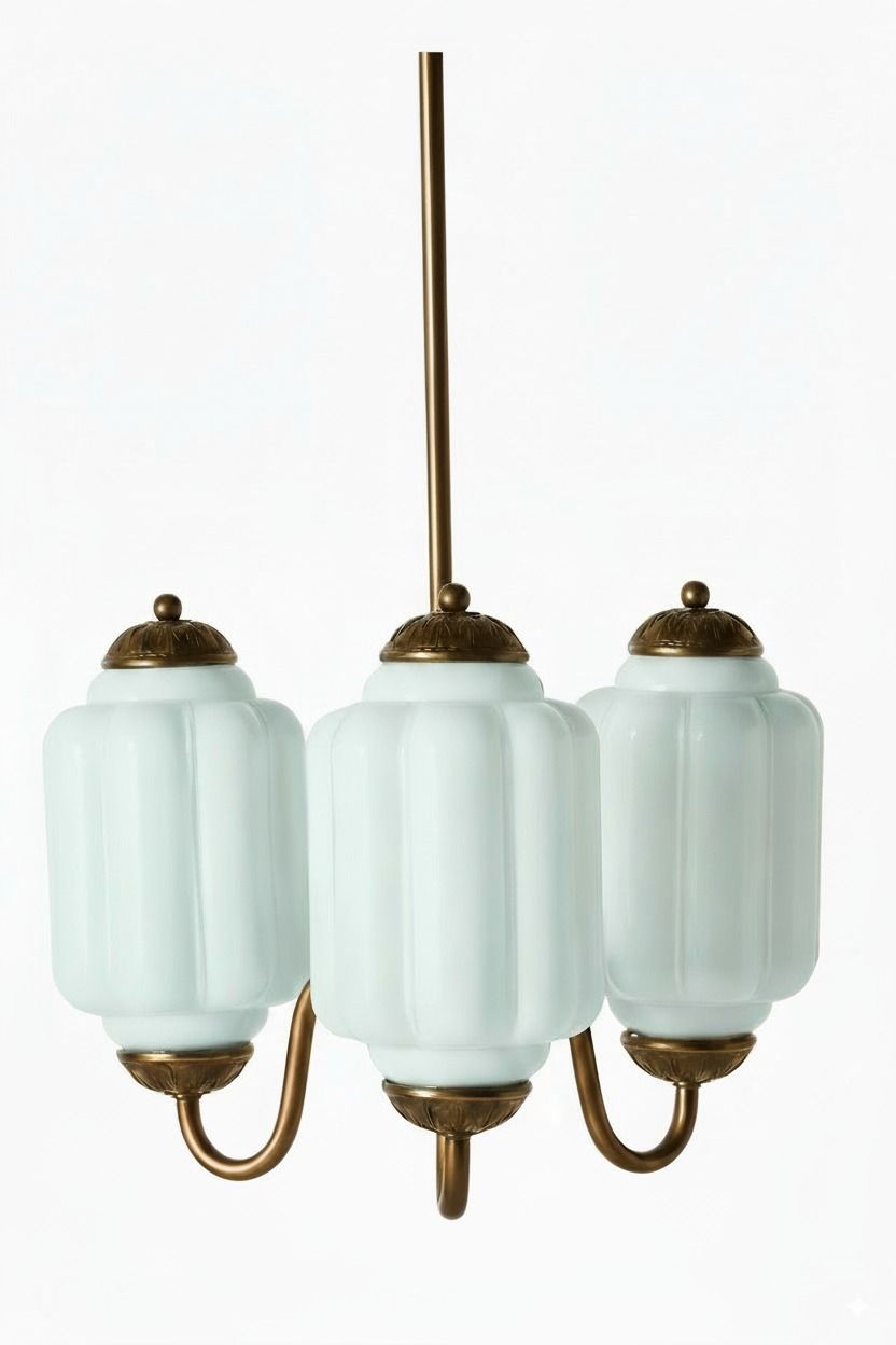 Vintage Milk Glass Pendant Lamp with Wavy Edge | Scandinavian Atmosphere Lighting for Kitchen and Bedroom - Lamylie